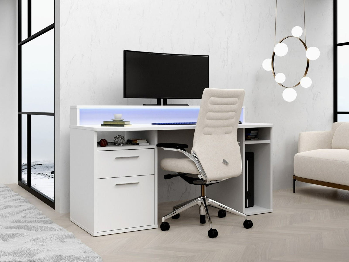 Flair Power Z Gaming Desk with RGB LED White