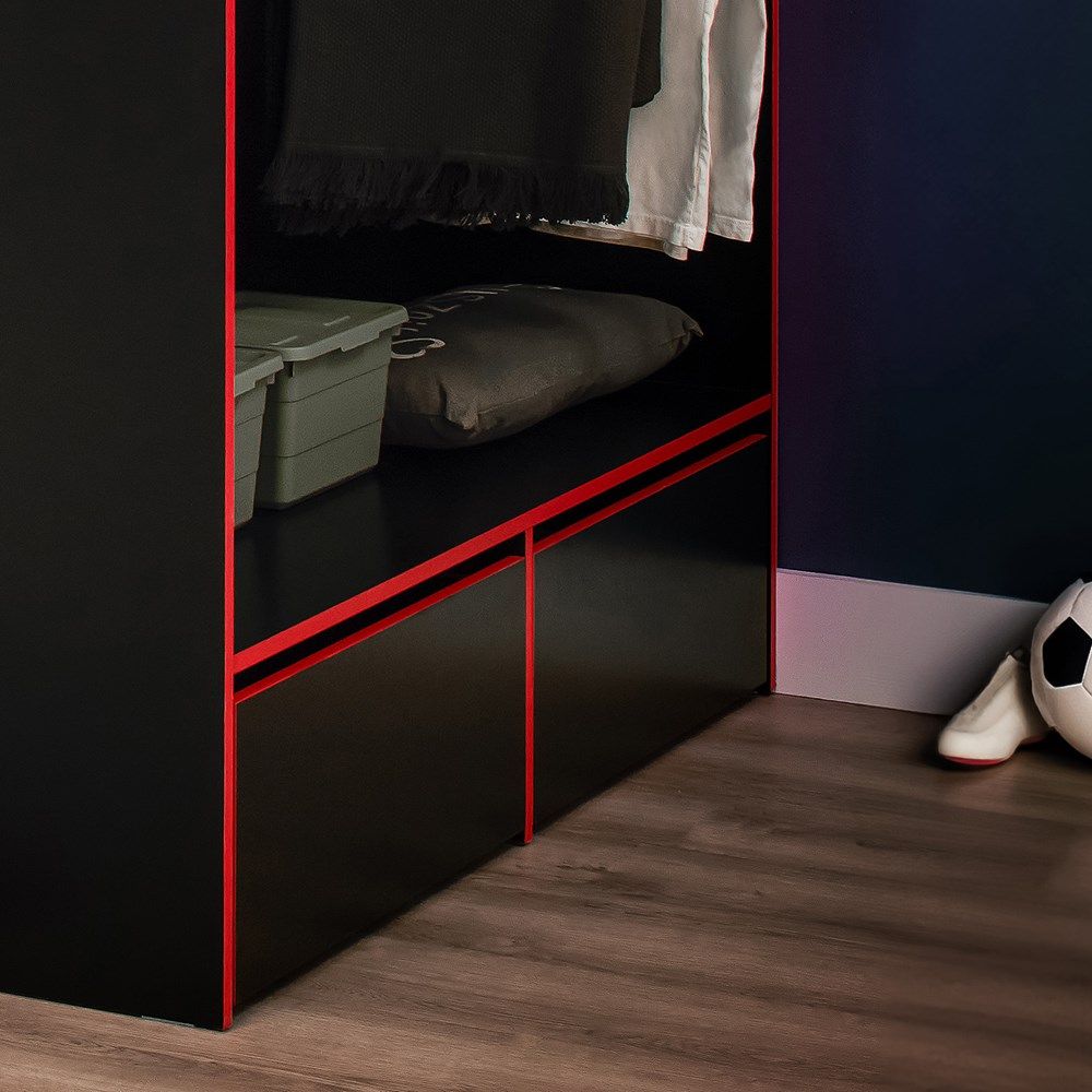 Recoil Boss Pod Small Double Gaming High Sleeper with Storage Black & Red