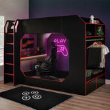 Recoil Boss Pod Small Double Gaming High Sleeper with Storage Black & Red