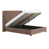Flair Tiggy Ottoman Bed with Winged Headboard Chocolate Velvet Double