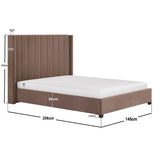 Flair Tiggy Ottoman Bed with Winged Headboard Chocolate Velvet Double