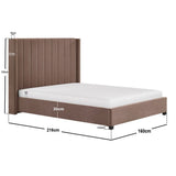 Flair Tiggy Ottoman Bed with Winged Headboard Chocolate Velvet Double