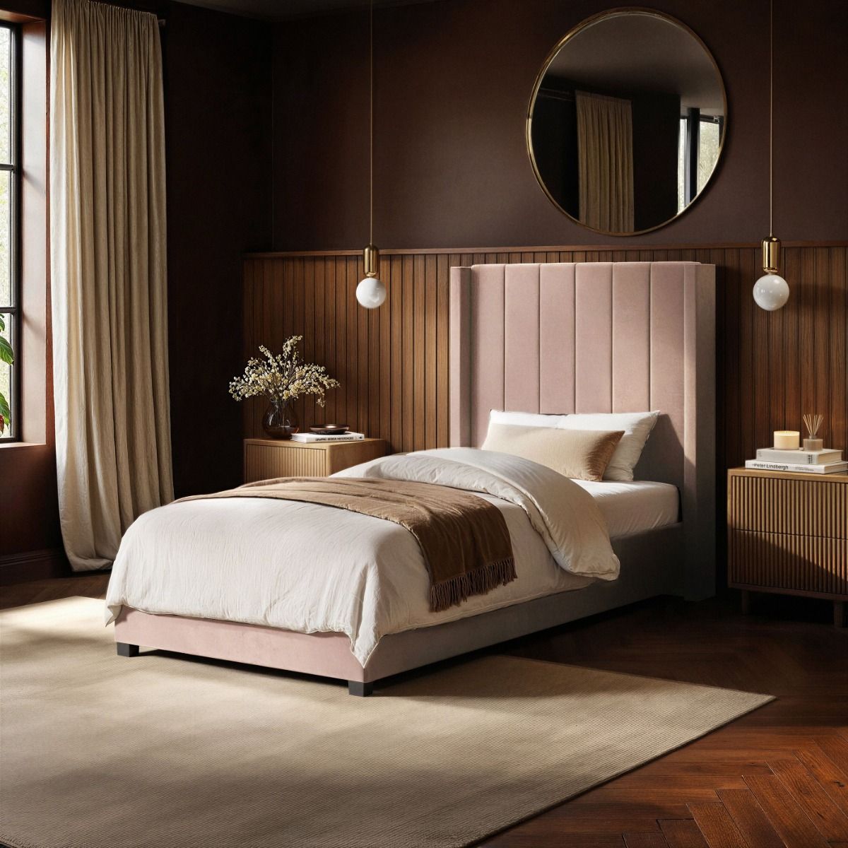 Flair Tiggy Single Ottoman Bed Velvet Pink