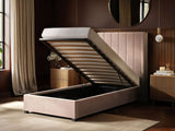 Flair Tiggy Single Ottoman Bed Velvet Pink