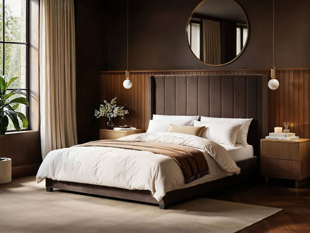 Flair Tiggy Ottoman Bed with Winged Headboard Chocolate Velvet Double
