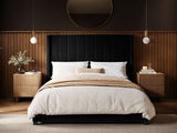 Flair Tiggy Kingsize Ottoman Bed with Winged Headboard Black Velvet