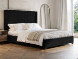 Flair Tiggy Kingsize Ottoman Bed with Winged Headboard Black Velvet