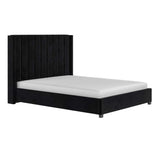 Flair Tiggy Kingsize Ottoman Bed with Winged Headboard Black Velvet
