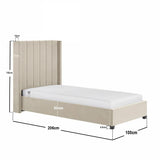 Flair Tiggy Single Ottoman Bed Velvet Beige
