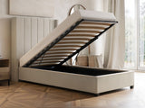 Flair Tiggy Single Ottoman Bed Velvet Beige