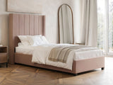 Flair Tiggy Single Ottoman Bed Velvet Pink