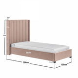 Flair Tiggy Single Ottoman Bed Velvet Pink