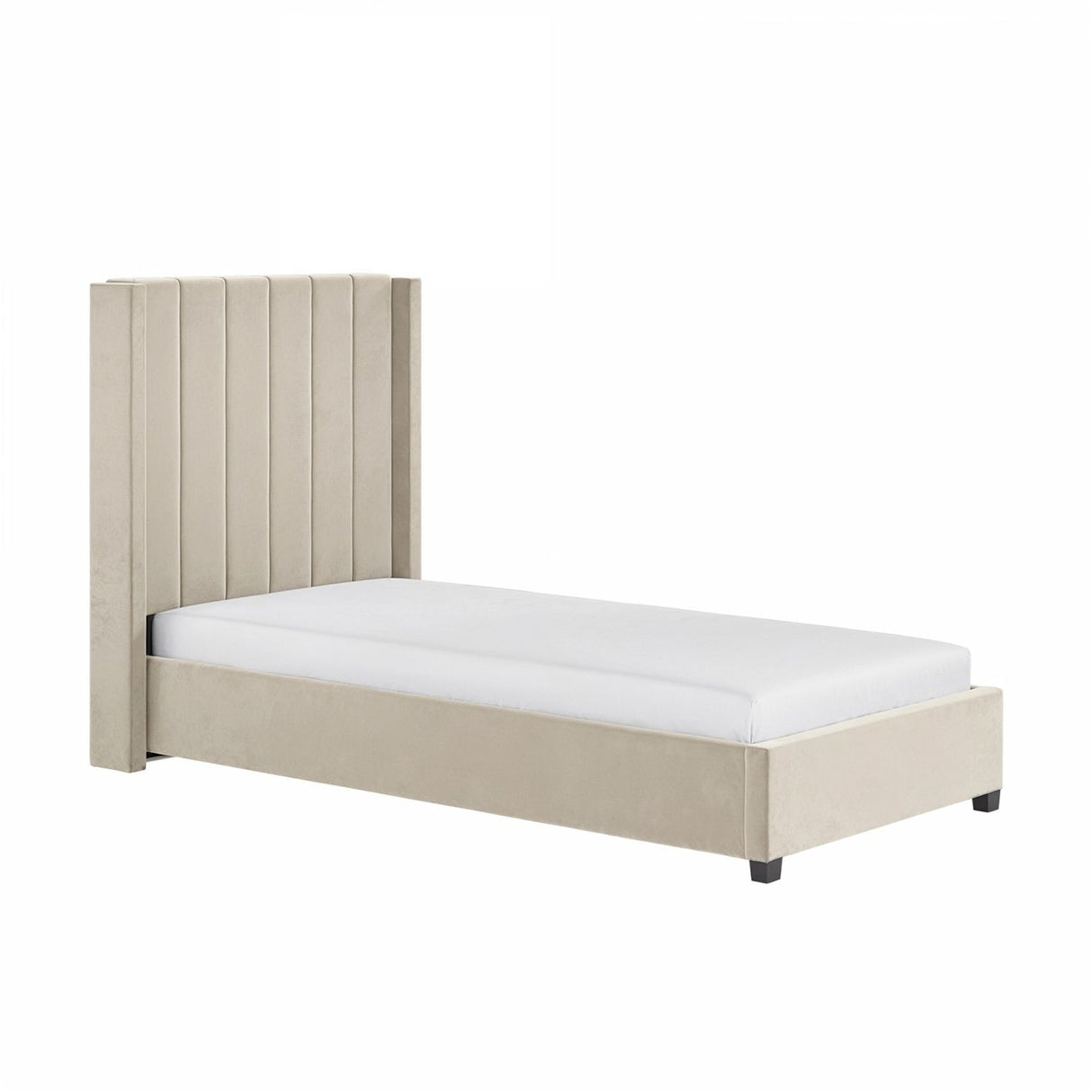 Flair Tiggy Single Ottoman Bed Velvet Beige