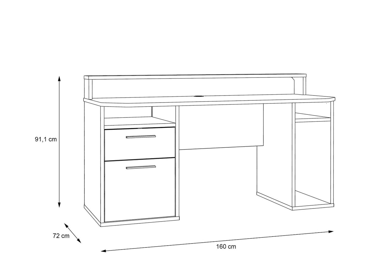 Flair Power Z Gaming Desk with RGB LED White