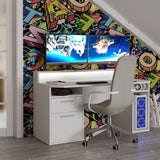 Flair Power Z Gaming Desk with RGB LED White