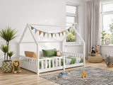 Flair Explorer Small Double Play House Floor Bed White Wooden