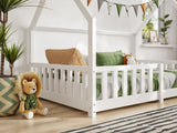 Flair Explorer Small Double Play House Floor Bed White Wooden