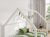 Flair Explorer Small Double Play House Floor Bed White Wooden