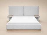 SOLACE+CO Vera Hotel Bed Frame with Integrated Bedside Tables Cream Kingsize