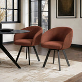 SOLACE+CO Vito Dining Chair Set of 2 Brown Boucle