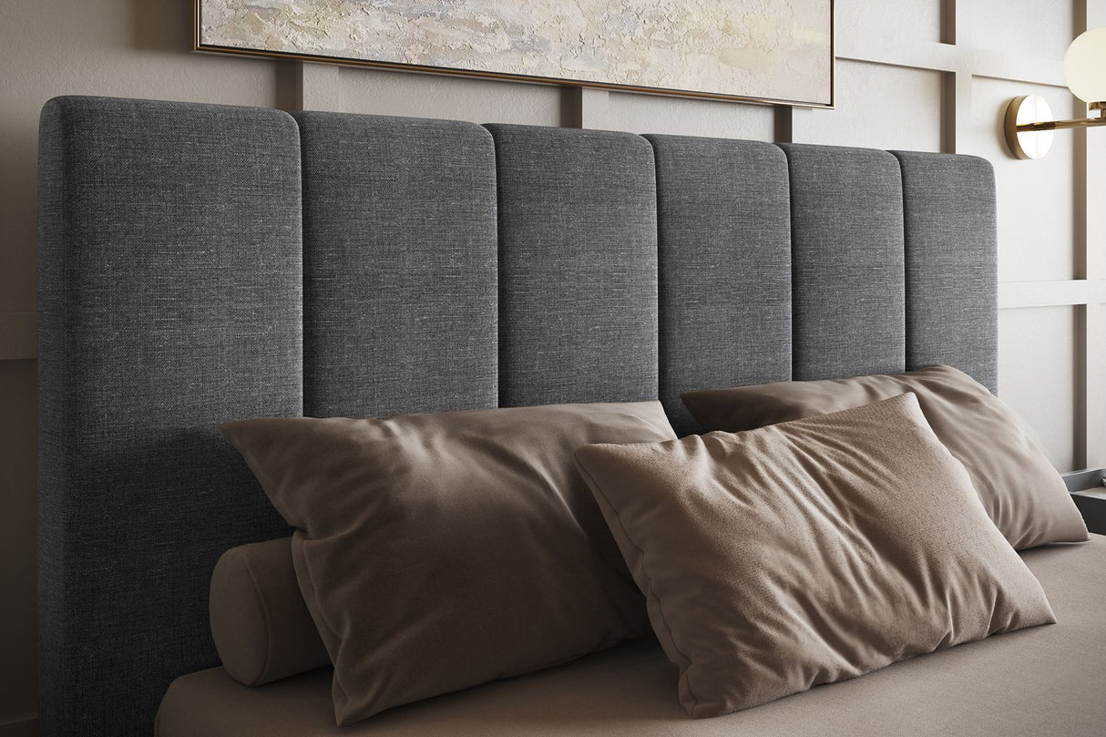Flair Waltz Kingsize Fabric Ottoman Bed Grey