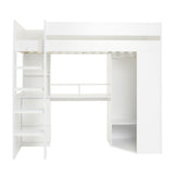 Flair Harper High Sleeper with Desk & Wardrobe White