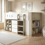 Flair Willow Mid Sleeper with Desk & Storage White & Oak