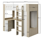 Flair Willow High Sleeper with Desk & Storage White & Oak
