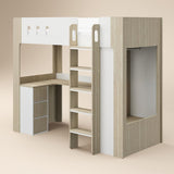 Flair Willow High Sleeper with Desk & Storage White & Oak