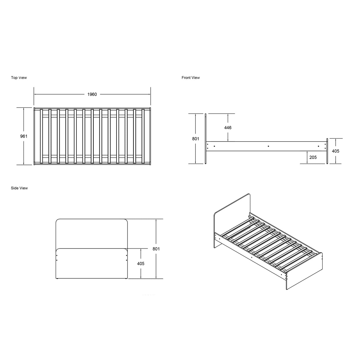 Flair Wizard Junior L Shaped Bunk Bed Grey