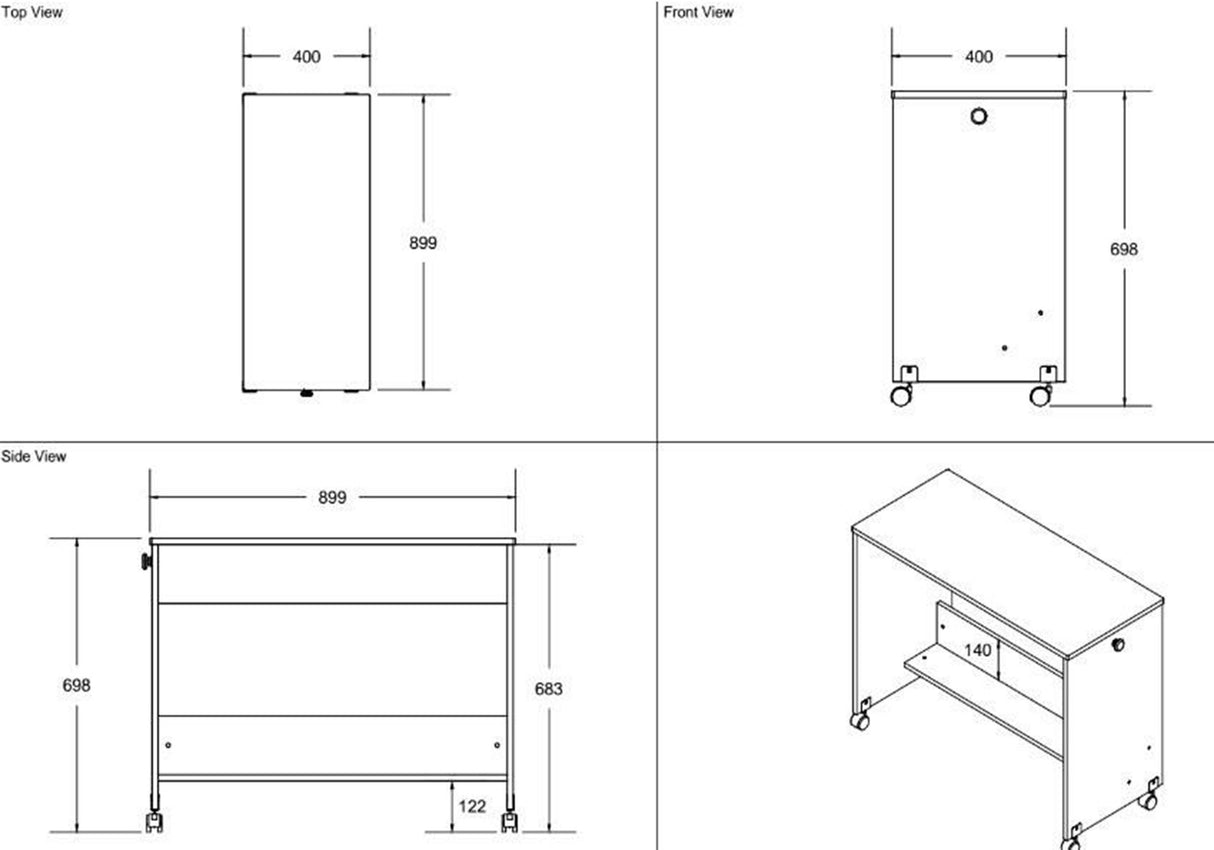 Flair Wizard Pull Out Desk White