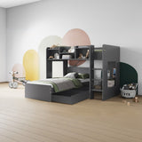 Flair Wizard Junior L Shaped Bunk Bed Grey