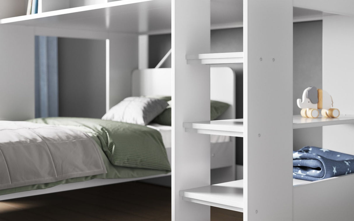 Flair Wizard Junior L Shaped Bunk Bed White