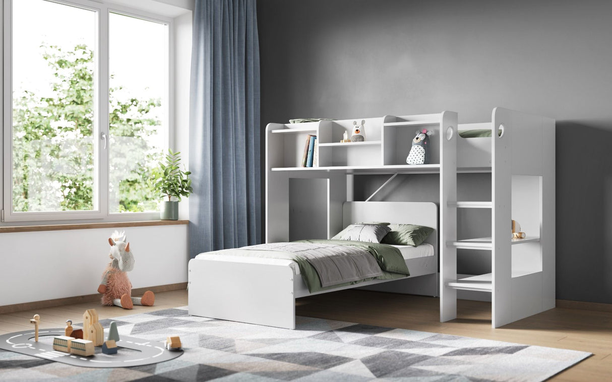 Flair Wizard Junior L Shaped Bunk Bed White