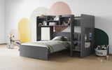 Flair Wizard L Shaped Triple Bunk Bed Grey