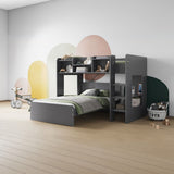 Flair Wizard L Shaped Triple Bunk Bed Grey