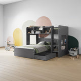 Flair Wizard L Shaped Triple Bunk Bed Grey
