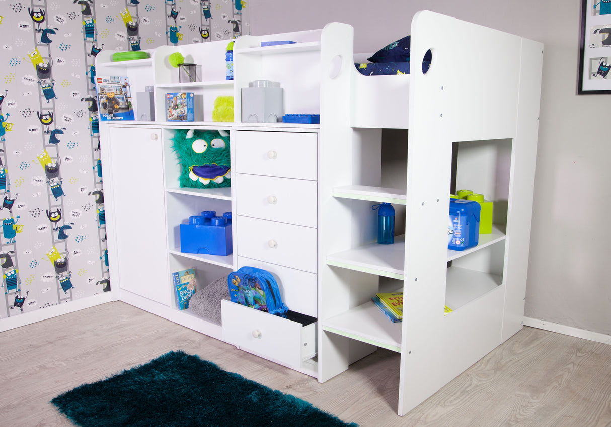Flair Wizard Junior High Sleeper Storage Station White