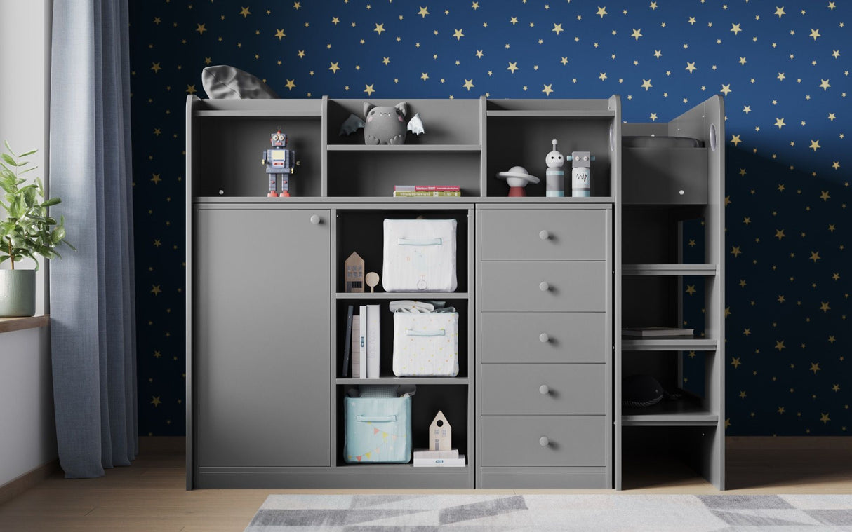 Flair Wizard Junior High Sleeper Storage Station Grey