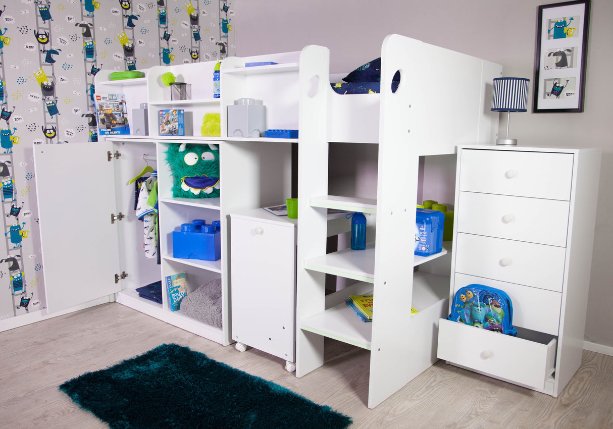Flair Wizard Junior High Sleeper Workstation White
