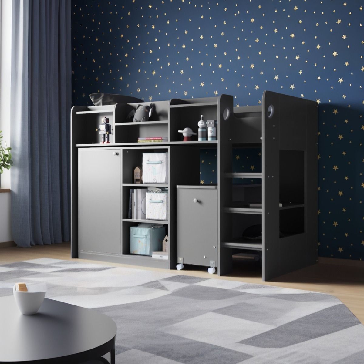 Flair Wizard Junior High Sleeper Workstation Grey