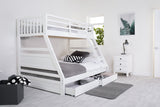 Flair Ollie Triple Bunk Bed with Drawers White