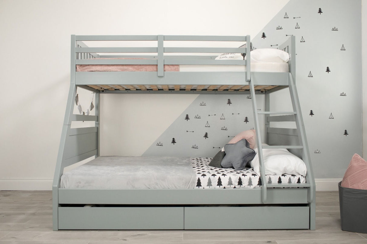Flair Ollie Triple Bunk Bed with Drawers Grey