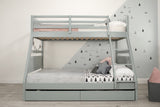 Flair Ollie Triple Bunk Bed with Drawers Grey
