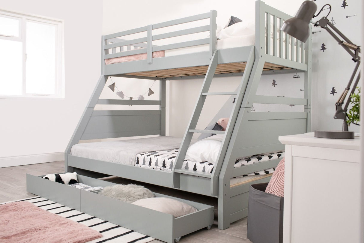 Flair Ollie Triple Bunk Bed with Drawers Grey