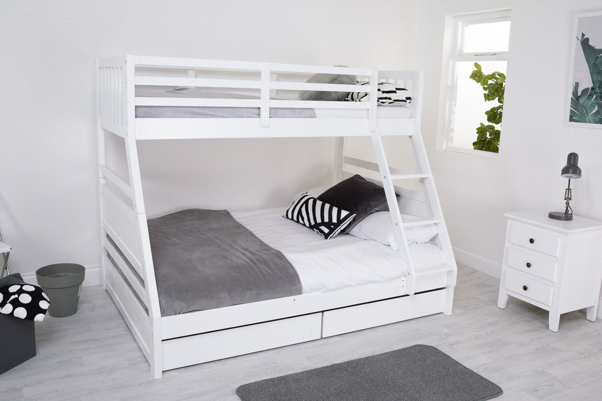 Flair Ollie Triple Bunk Bed with Drawers White