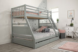 Flair Ollie Triple Bunk Bed with Drawers Grey