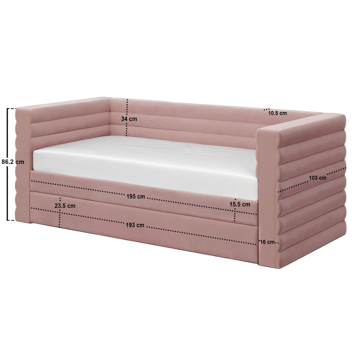 Flair Yuma Guest Bed Pink Velvet