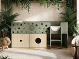 Flair Zaiden Mid Sleeper with Toy Box Green