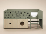 Flair Zaiden Mid Sleeper with Toy Box Green